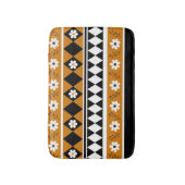Blume Grenzstreifen Diamond-Boho Blumenmuster Badematte (Vorderseite Vertikal)