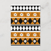 Blume Grenzstreifen Diamond-Boho Blumenmuster Begleitkarte (Rückseite)