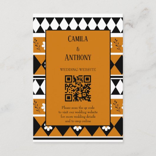 Blume Grenzstreifen Diamond-Boho Blumenmuster Begleitkarte (Vorderseite)