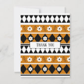 Blume Grenzstreifen Diamond-Boho Blumenmuster Dankeskarte (Vorderseite)