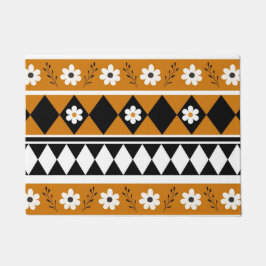 Blume Grenzstreifen Diamond-Boho Blumenmuster Fußmatte