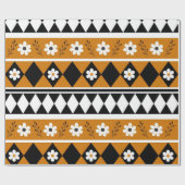 Blume Grenzstreifen Diamond-Boho Blumenmuster Geschenkpapier (Flach)