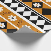 Blume Grenzstreifen Diamond-Boho Blumenmuster Geschenkpapier (Ecke)