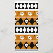 Blume Grenzstreifen Diamond-Boho Blumenmuster Menükarte (Rückseite)