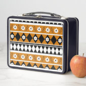 Blume Grenzstreifen Diamond-Boho Blumenmuster Metall Brotdose (Beispiel)