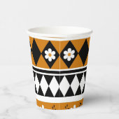 Blume Grenzstreifen Diamond-Boho Blumenmuster Pappbecher (Rechts)