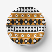 Blume Grenzstreifen Diamond-Boho Blumenmuster Pappteller (Vorderseite)