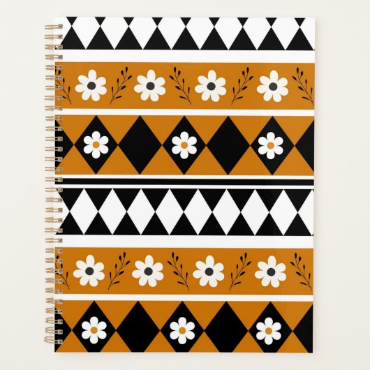 Blume Grenzstreifen Diamond-Boho Blumenmuster Planer (Vorderseite)