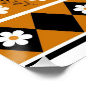 Blume Grenzstreifen Diamond-Boho Blumenmuster Poster (Ecke)