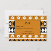 Blume Grenzstreifen Diamond-Boho Blumenmuster RSVP Karte (Vorderseite)