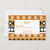 Blume Grenzstreifen Diamond-Boho Blumenmuster RSVP Karte (Vorderseite)