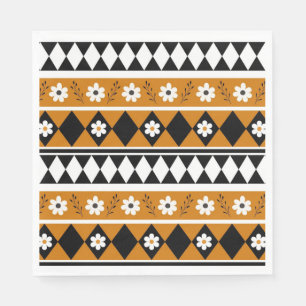 Blume Grenzstreifen Diamond-Boho Blumenmuster Serviette