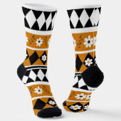 Blume Grenzstreifen Diamond-Boho Blumenmuster Socken (Gewinkelt)