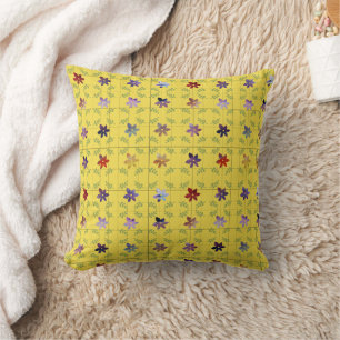Blume Grid Throw Kissen