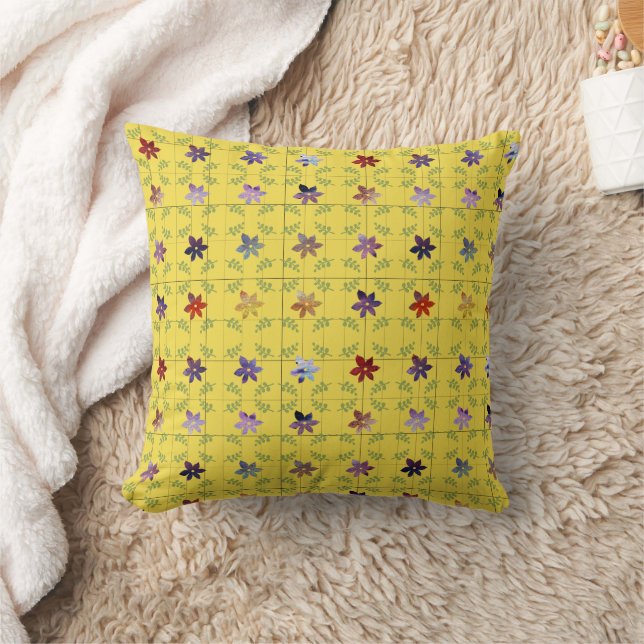 Blume Grid Throw Kissen (Decke)