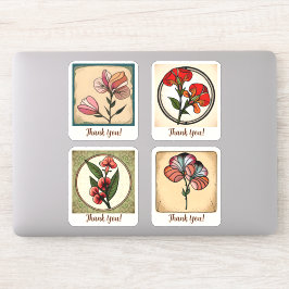 Blume Groovy Retro Personalisiert Aufkleber