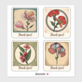 Blume Groovy Retro Personalisiert Aufkleber (Blatt)