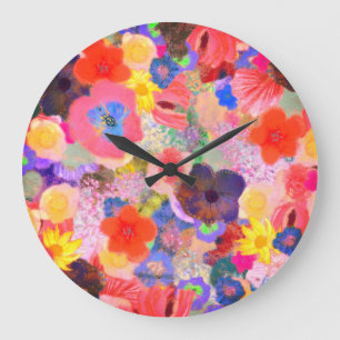 Blume Große Wanduhr