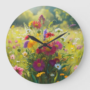 Blume Große Wanduhr