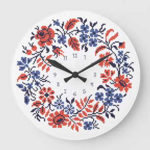 Blume Große Wanduhr
