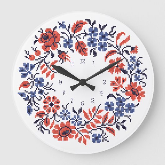 Blume Große Wanduhr (Vorderseite)