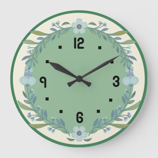 Blume Große Wanduhr (Vorderseite)