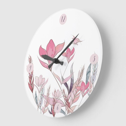 Blume Große Wanduhr (Winkel)