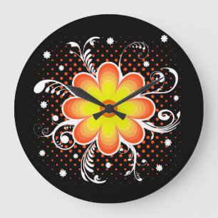 Blume Große Wanduhr