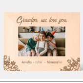 Blume Großvater-Namen, graviert Holzrahmen Geätzte Rahmen