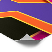 Blume grün orange und lila Geometrisch ethnisch Poster (Ecke)