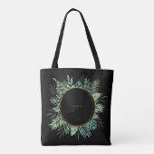 BLUME GRÜN SCHWARZ MIT DEDICATION TOTE BAG TASCHE (Rückseite)
