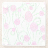 Blume grün und rosa glasuntersetzer (Rückseite)