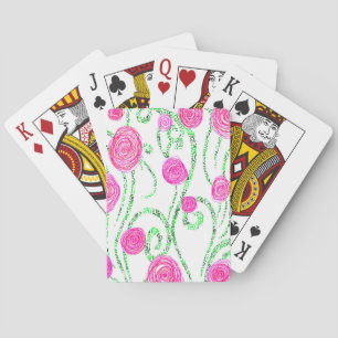 Blume grün und rosa spielkarten