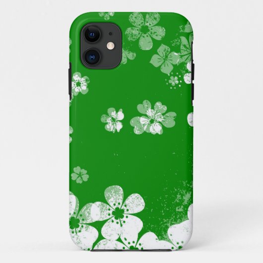 Blume grün und weiß Case-Mate iPhone hülle (Rückseite)