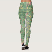 Blume Grüne Graue Fliese Leggings (Rückseite)