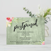 Blume Grüne Holzhandschrift verzögert Hochzeit Einladung (Stehend Vorderseite)