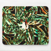 Blume-grüne Streifen, glänzend Sepia Mousepad (Vorne)