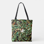 Blume-grüne Streifen, glänzend Sepia Tasche (Rückseite)