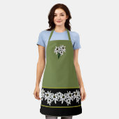Blume Grüne und Schwarze Edelweiss Erwachsene Schü Schürze (Getragen)