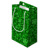 Blume, grünes GIFT BAG S Kleine Geschenktüte (Vorderseite Schrägansicht)