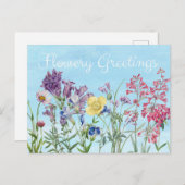 Blume Gruß Blumendarstellung Postkarte (Vorne/Hinten)