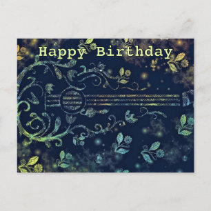 Blume Guitar Happy Birthday Card Postkarte