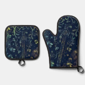 Blume Guitar Oven Mitt & Pot Holder Set (Vorderseite)