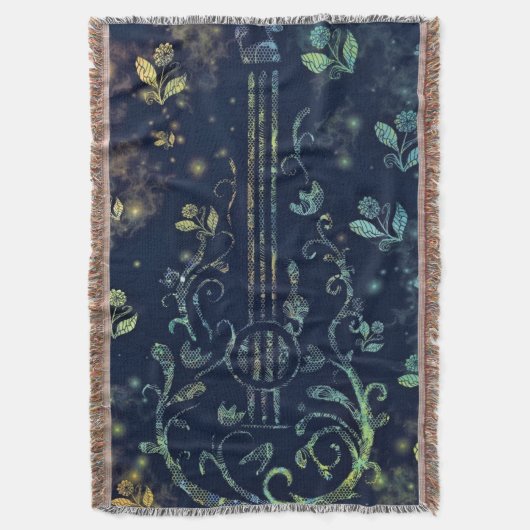 Blume Guitar Throw Blanket Decke (Vorderseite Vertikal)