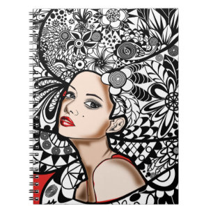 Blume Hair Woman Notebook Notizblock