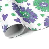 Blume Halloween Pumpkin Hearts Geschenkpapier (Rolleneckpunkt)