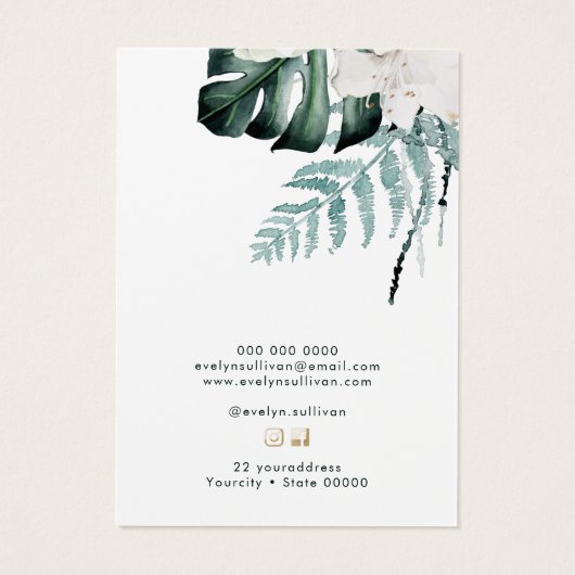 Blume-Halskette für Grünflächen und Weiß (Rückseite)