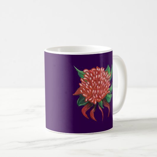 Blume Hand Drawn Waratah Kaffeetasse (VorderseiteRechts)