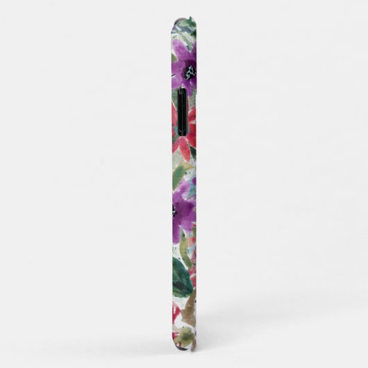 Blume | Handgemalte violette Blumen Case-Mate iPhone Hülle (Hinten/Rechts)