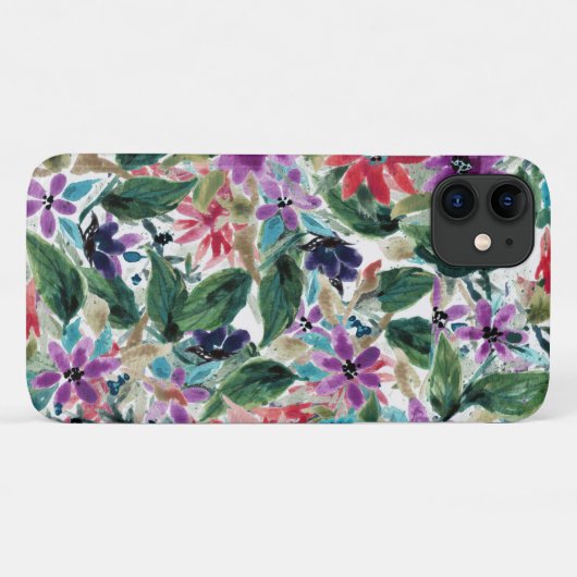 Blume | Handgemalte violette Blumen Case-Mate iPhone Hülle (Rückseite (Horizontal))